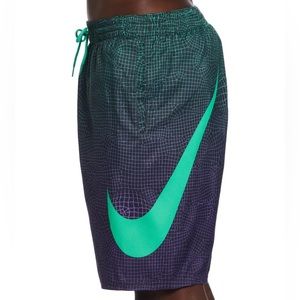 NEW Green/Purple Grid Swoosh Volley Hybrid Swim Trunks / Shorts - Sizes S/L/XXL